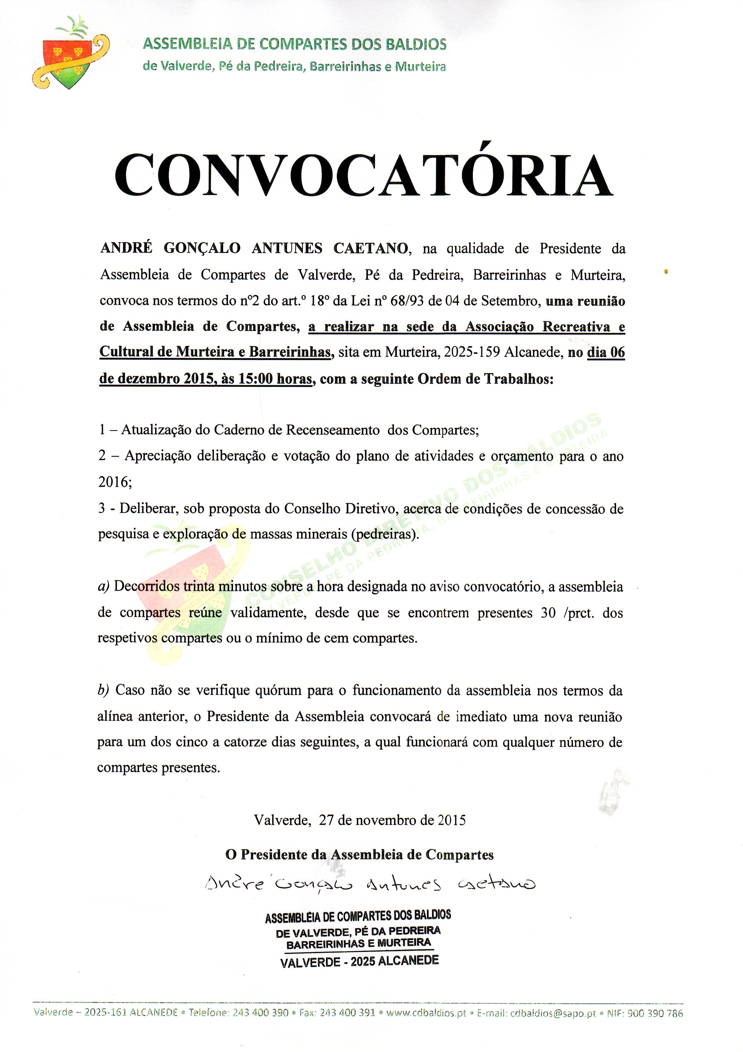 Convocatoria 6 dez 15