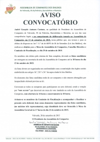 Aviso convocat&oacute;rio