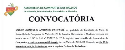 REUNIÃO DE ASSEMBLEIA DE COMPARTES - 06/12/2024